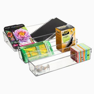 SORBUS ACRYLIC CLEAR STORAGE ORGANIZER TRAYS (SET OF 2)